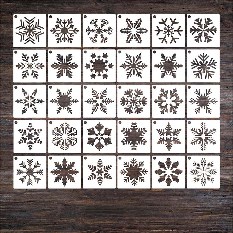 Christmas Snowflake Painting Stencils Christmas Decoration - Temu