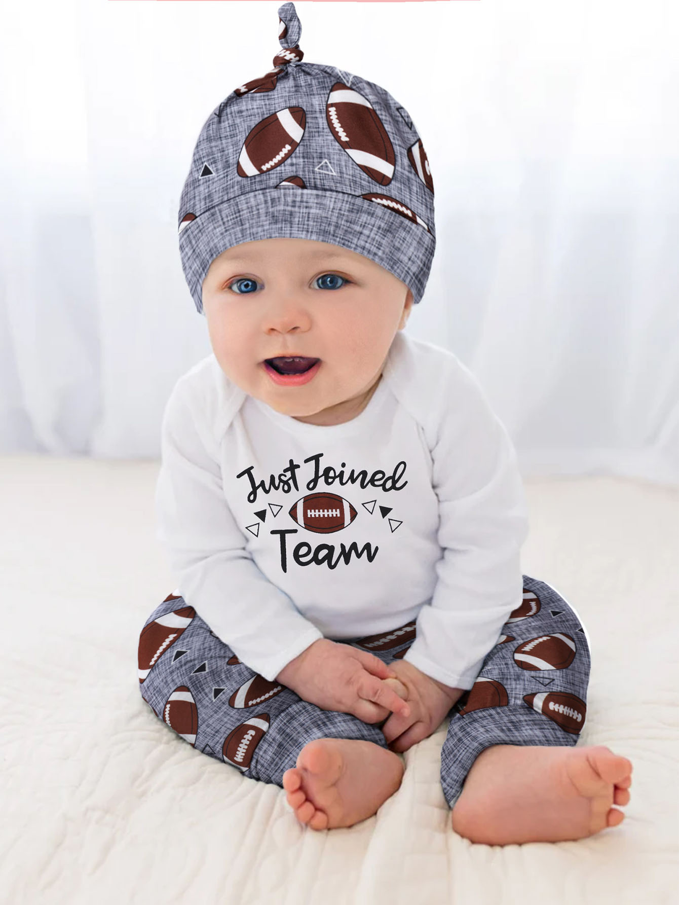 Newborn Baby Boy Clothes Cute Rugby Letter Print Long Sleeve - Temu