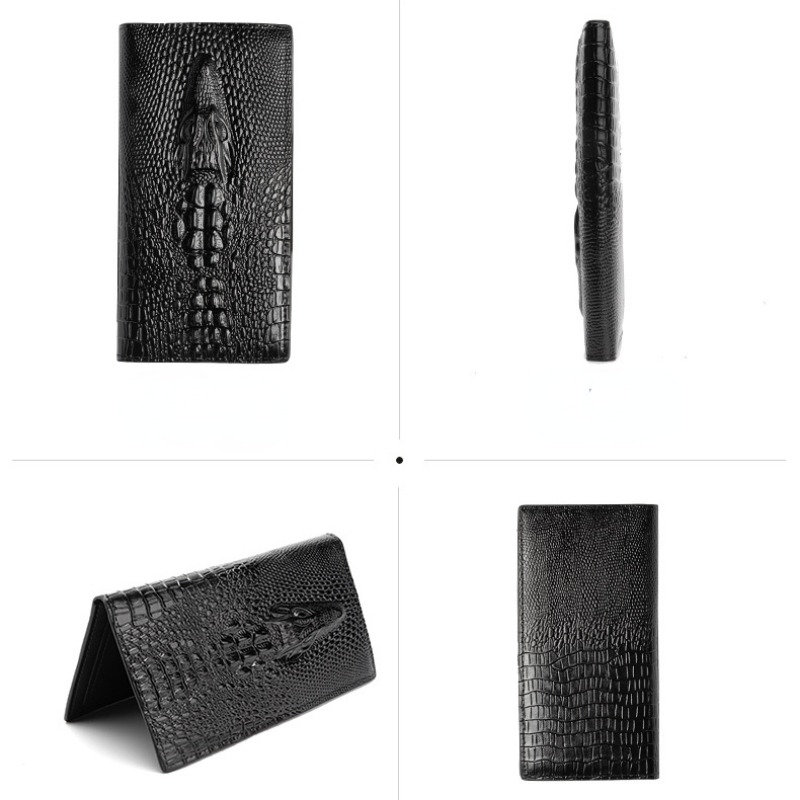 Men's Crocodile-print Multi-card Wallet - Temu