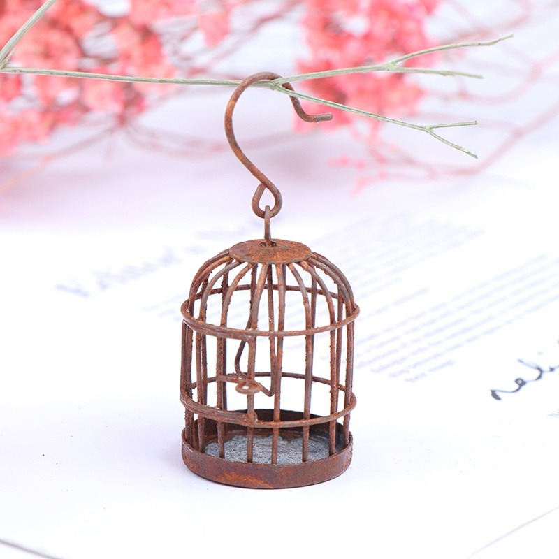 Mini Iron Metal Bird Cage Creative Small Bird Cage Ornament - Temu