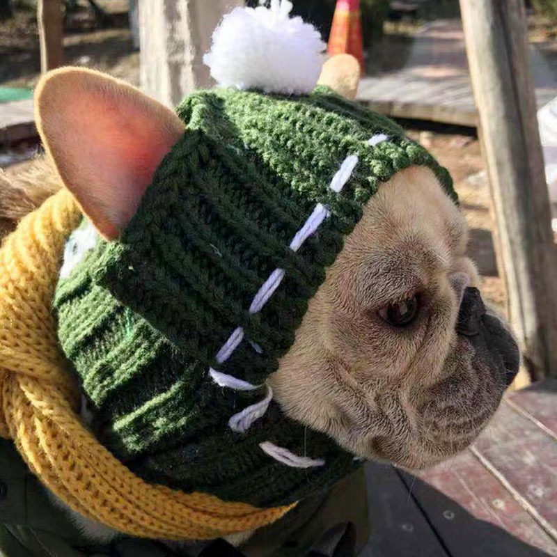 Christmas Pet Hats Winter Dog Woolen Puppy Hat With Ball Headwear For Small  Dogs Accessories - Temu