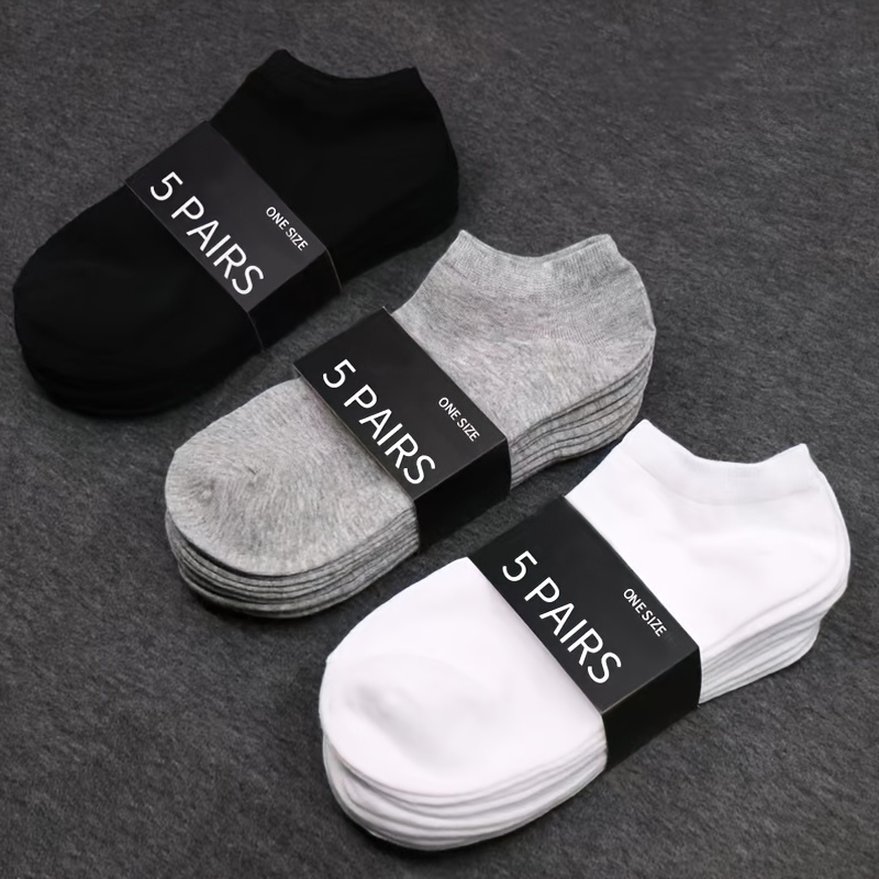 5 Pairs Mens Womens Ankle Socks Sport Cotton Crew Socks Low Cut Invisible  Soft
