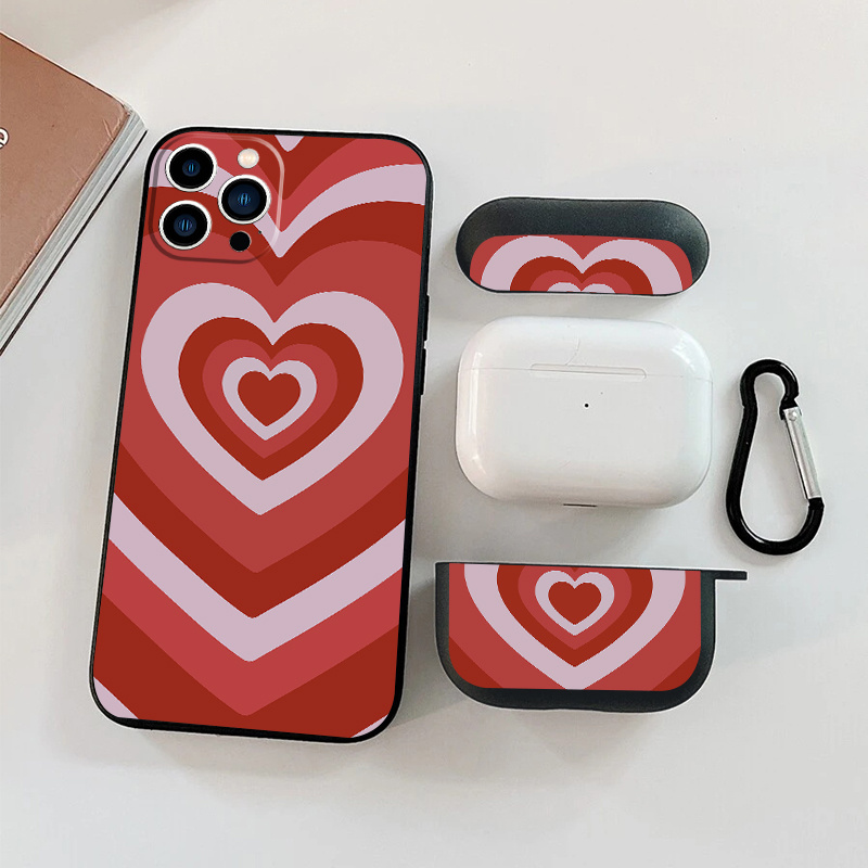 

1pc Case For Airpods Pro & 1pc Case The Heart Graphic Phone Case For Iphone 11 14 13 12 Pro Max Xr Xs 7 8 6 Plus Mini, Airpods Pro (2nd Generation) Earphone Case Luxury Silicone