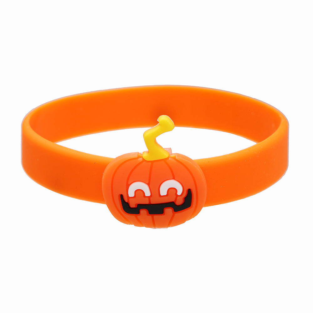 6pcs Gothic Ghost Pumpkin Charm Party Silicone Bracelet Bangle