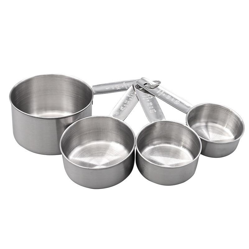 4pcs Baking Tools Kitchen Measuring Spoon Set Stackable Metal