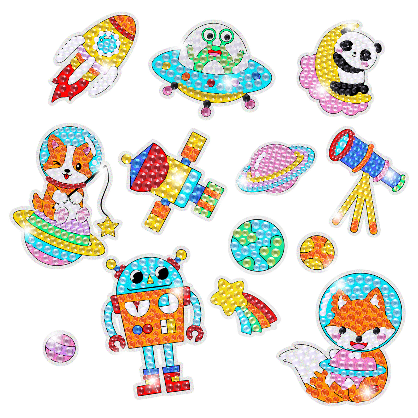 Happy Easter Theme Children Diamond Painting Sticker, 15pcs 5D DIY Diamond  Art Mosaic Sticker Craft With Gem Tool,Gift For Kids Boy Girl