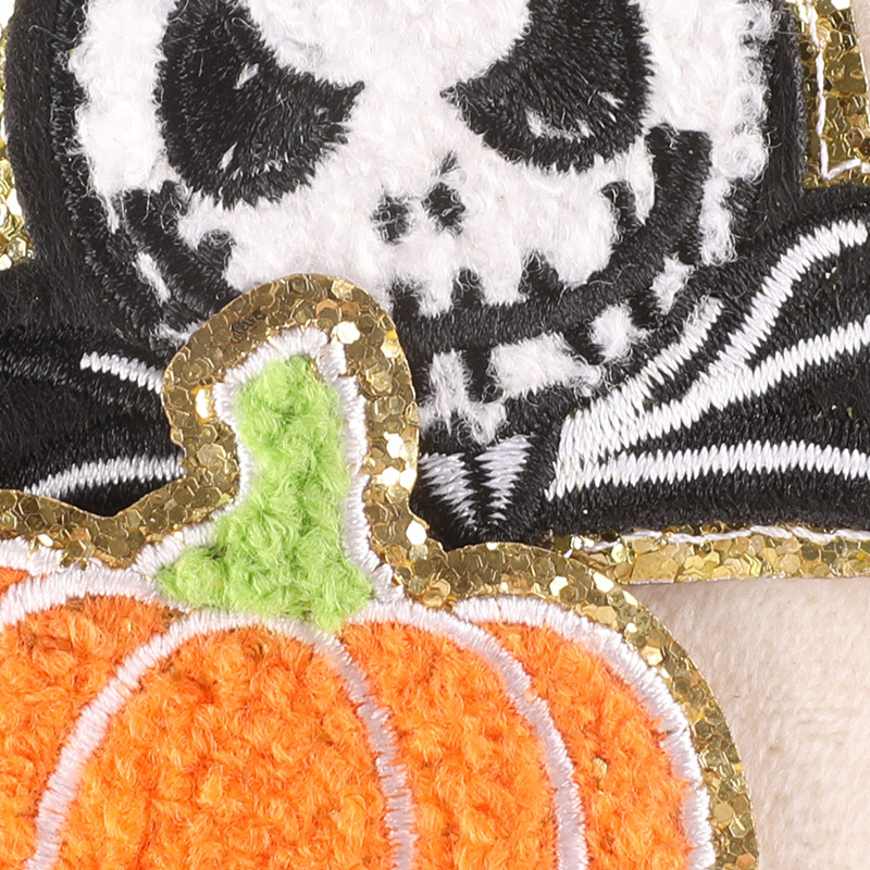 Ghost Pumpkin Chenille Patch Sequin Edge Iron On Patches For - Temu