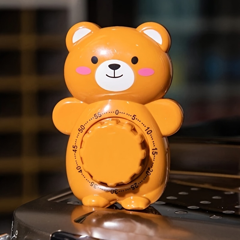 Cute Kitchen Timer, Cartoon Bear Shaped 60 Minutes Mechanical