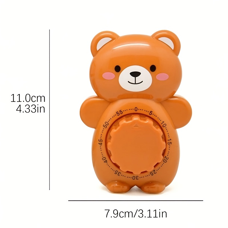 1pc, Cute Kitchen Timer, Cartoon Bear Shaped 60 Minutes Mechanical Timer,  Mechanical Timer For Cooking,Sports,Beauty,Study, Kitchen Accessaries, Dorm