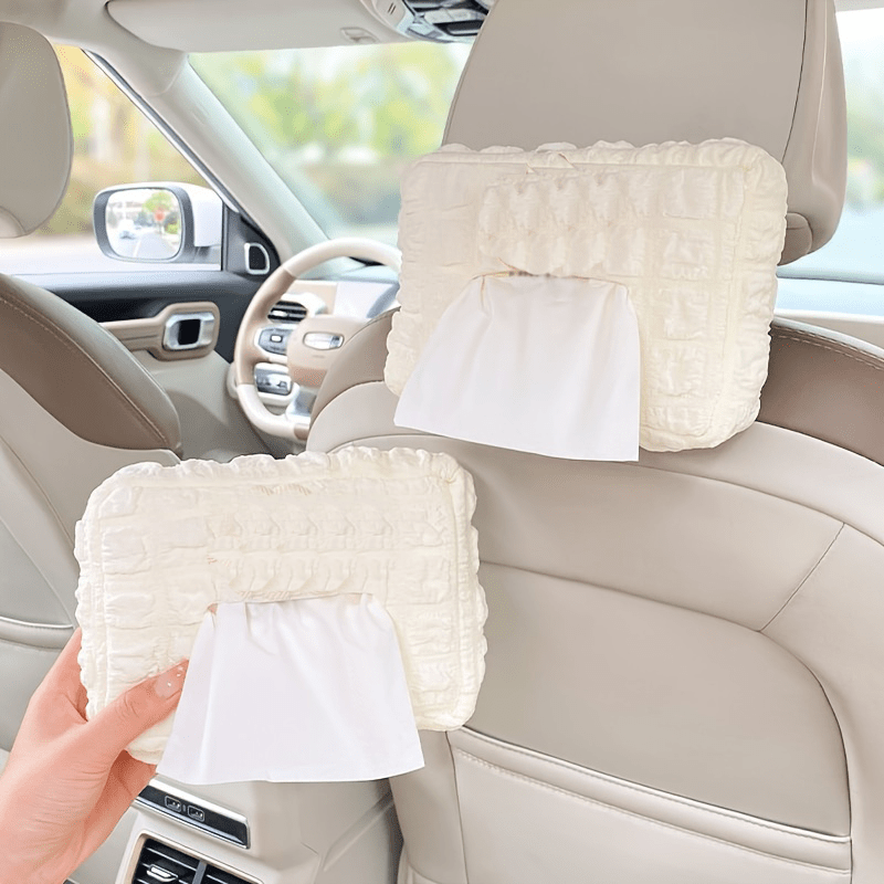 1pc Car Tissue Box, Paper Towel Holder, Car Sun Visor Tissue Box Holder,  Seat Belt Shoulder Cover, Car Interior Decoration, Car Accessories