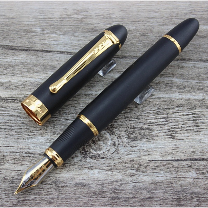 

Retro Frosted Black And Golden 0.7mm Broad Nib Fountain Pen