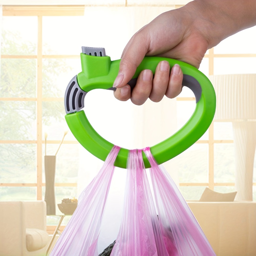 click & carry grocery bag carrier with soft cushion grip. use as a hands  free grocery bag carrier, plastic bag holder, sports
