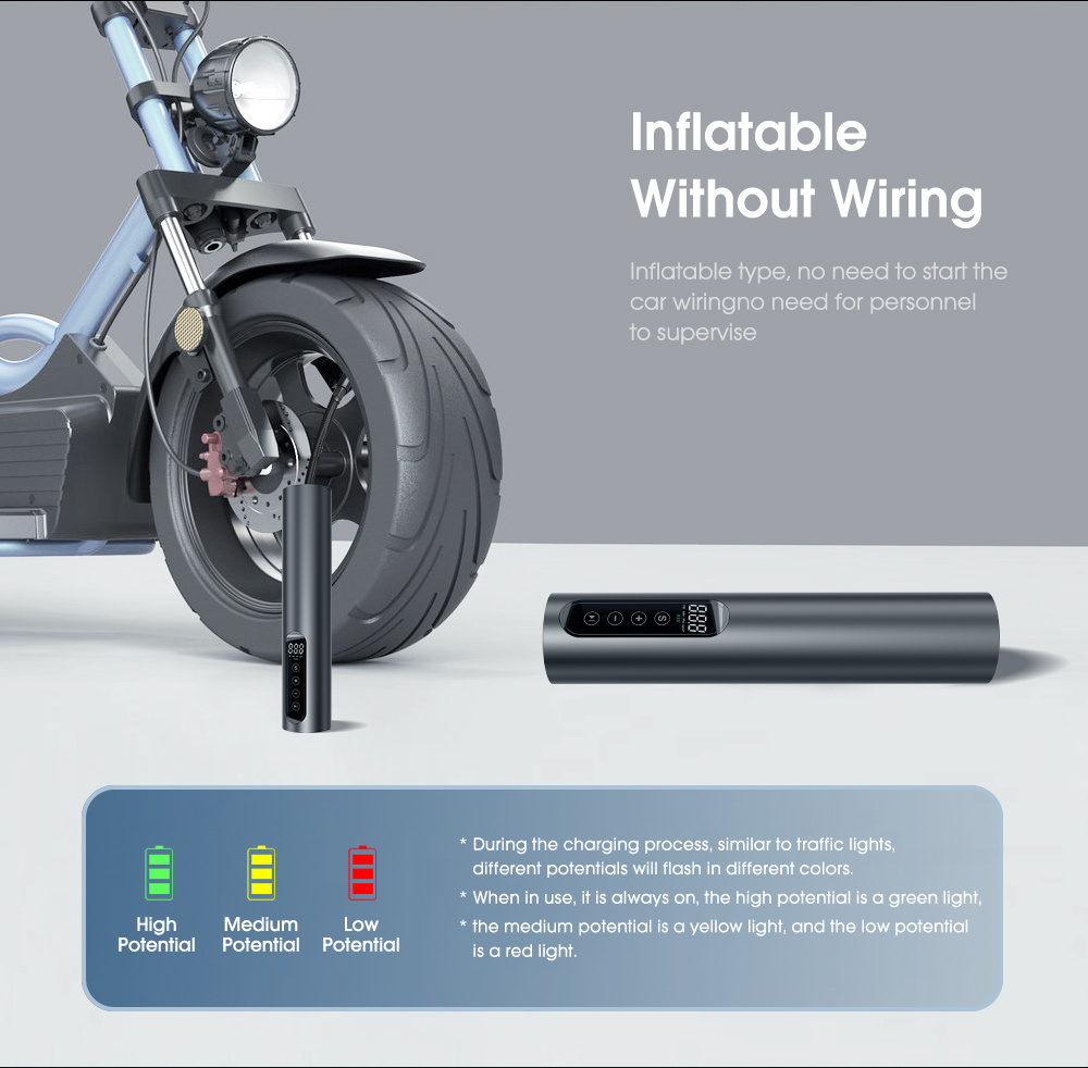 Xiaomi Compresor de aire eléctrico portátil, inflador de neumáticos de 150  PSI para automóvil, scooter, neumáticos de bicicleta y pelotas 