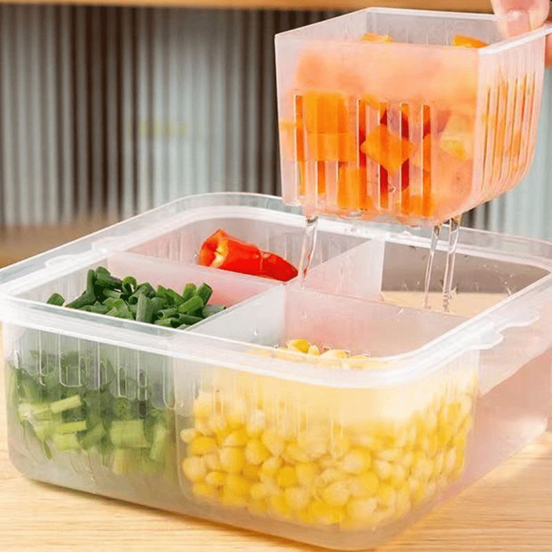 Household Refrigerator Kitchen Storage Box SeaLED Fruit Food Fresh-Keeping  Box Food Containers Sealable Containers Clear Cereal Storage Containers