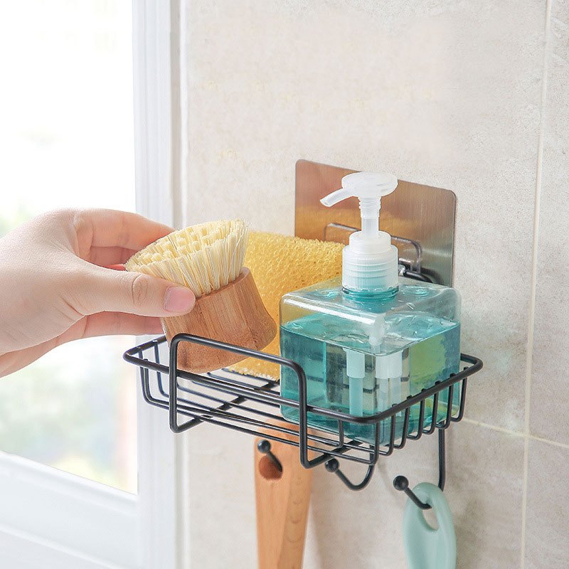 Sink Sponge Holder, 1 Sponge Holder For Kitchen Sink With Removable Drain  Tray, Stainless Steel Kitchen Sink Caddy Sponge Holder For Sponges, Dish  Soap, Bottle, Countertop Or Adhesive, Kitchen Accessories - Temu