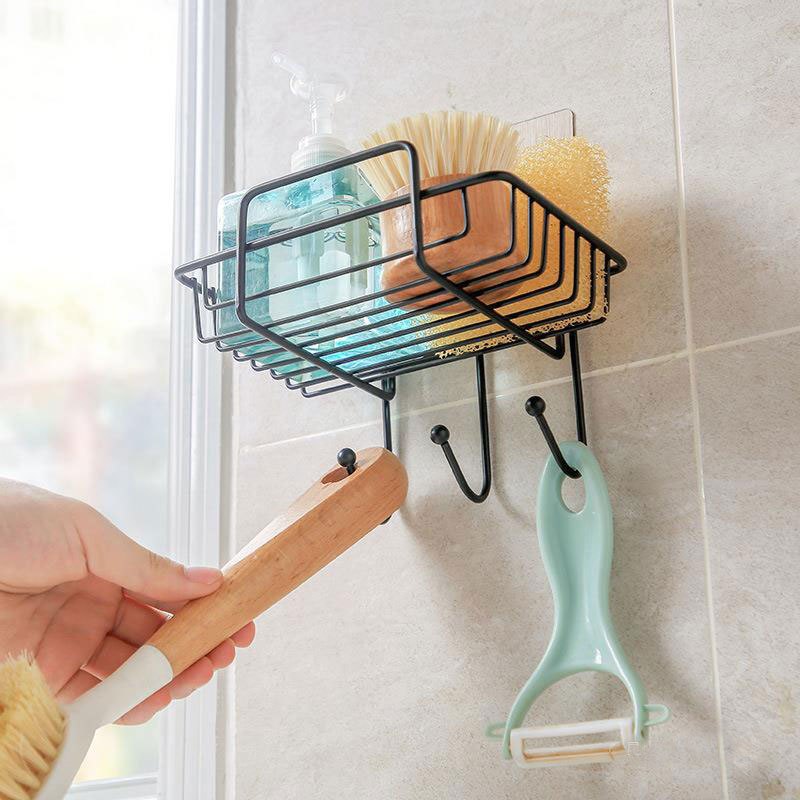 Sink Caddy Stainless Steel with Detachable Brush Holder