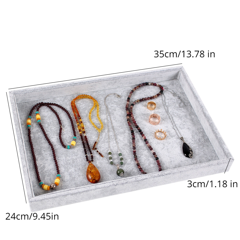 1pc Jewelry Organizer, Necklace Pendant Organizer Watch Storage Rings  Earrings Bracelet Organizer Tray Showcase Display Velvet Stackable Jewelry  Stora