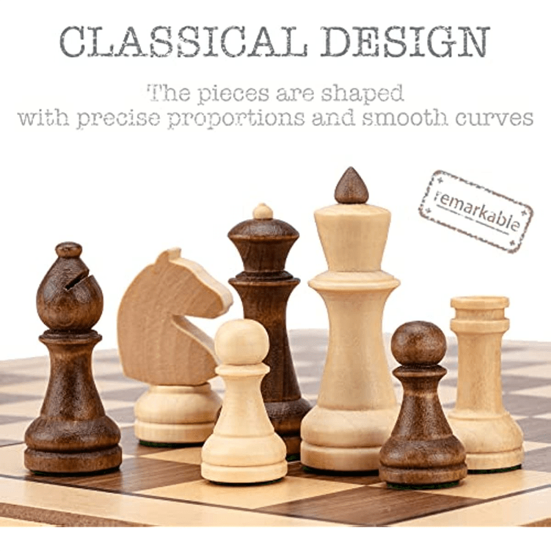 Chess Sets by - 15 Inch Wooden Chess Set Board Game for Adults and