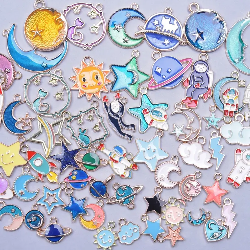 BLUE MONGQI 30Pcs Cute Charms for Jewelry Making Charm Pop Anime Charm  Womens Kawaii diy Craft Accessories Enamel Rhinestone Charms