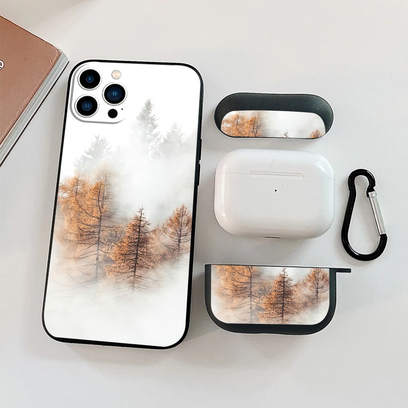 

1pc Case For Airpods Pro & 1pc Case Forest Graphic Phone Case For Iphone 11 14 13 12 Pro Max Xr Xs 7 8 6 Plus Mini Earphone Case Luxury Silicone Cover Soft Headphone Protective Case