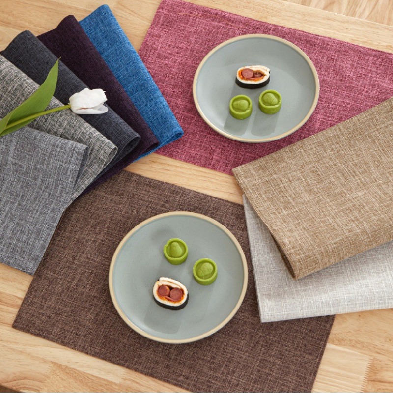 Linen Solid Color Placemat Heat Insulation Dining Table Mat - Temu