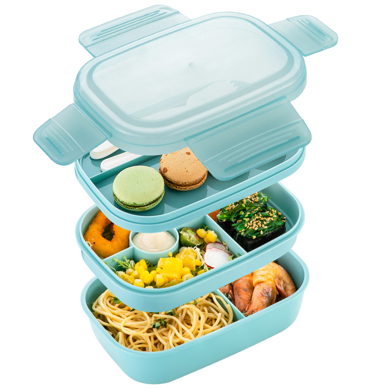 3-grid Lunch Box Bento Box Food Container With Utensil Set, Suitable For  Office , School , Home, Outdoor Picnic