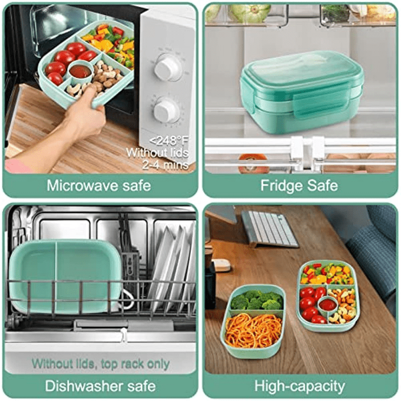 Bento Box Lunch Box Food Container With Utensil Set, Leak-proof Lunch Box  Bento Box For Outdoor Camping Picnic School Fishing - Temu