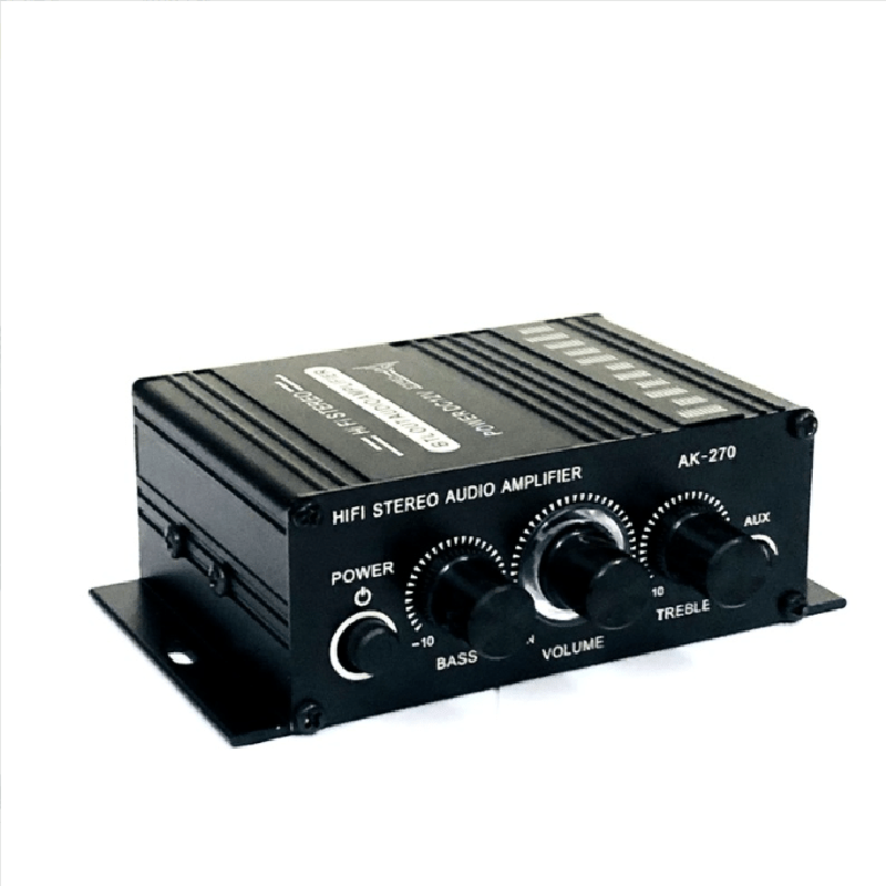 Amplificador de potencia de audio, Mini amplificador de potencia de audio  estéreo de alta fidelidad de 2 canales para automóvil estéreo de audio para