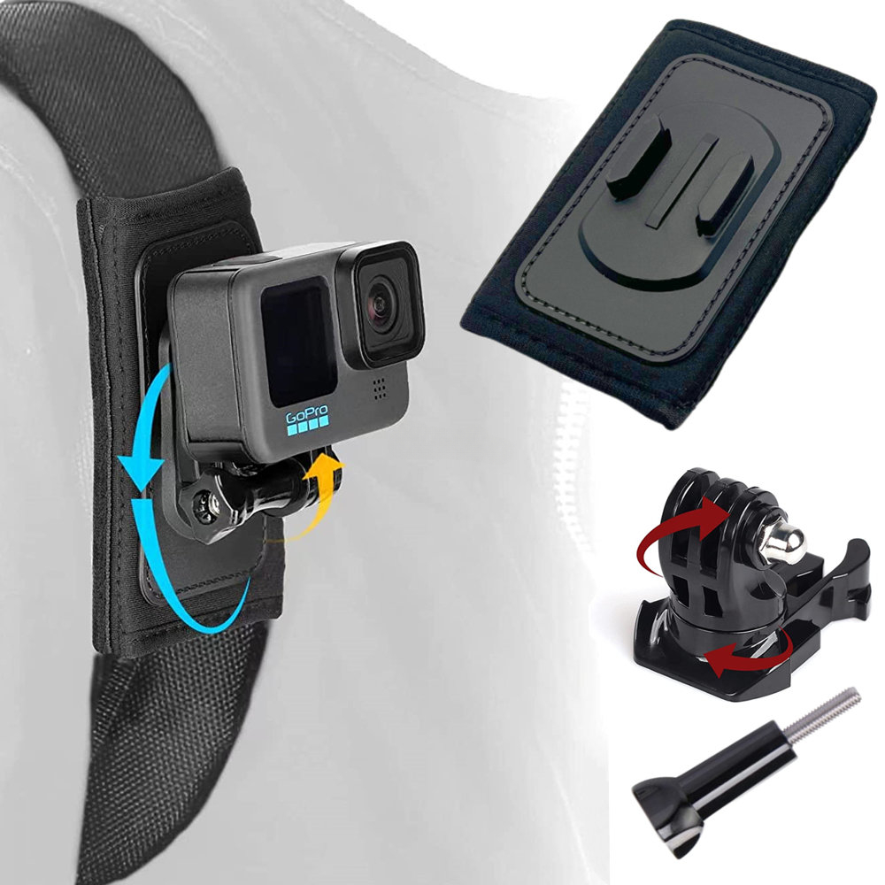 360 Rotate Buckle Quick Release Backpack Shoulder Strap Mount For Gopro  Hero 9/8/7/6/5/4 Dji Action Camera