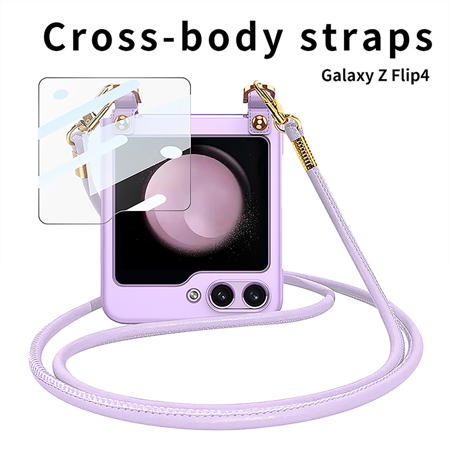 Crossbody Mirror Film Phone Case For Galaxy Z Flip 5 Flip 5