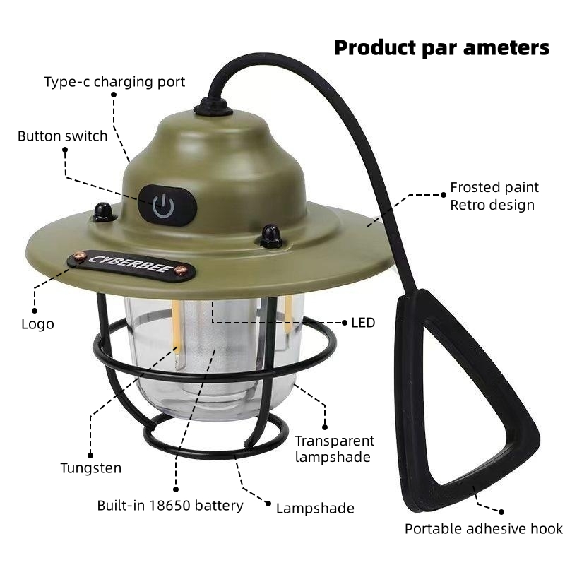 LÁMPARA CAMPING CON BATERIA RECARGABLE 1200MAH TH-OA4001 THULOS