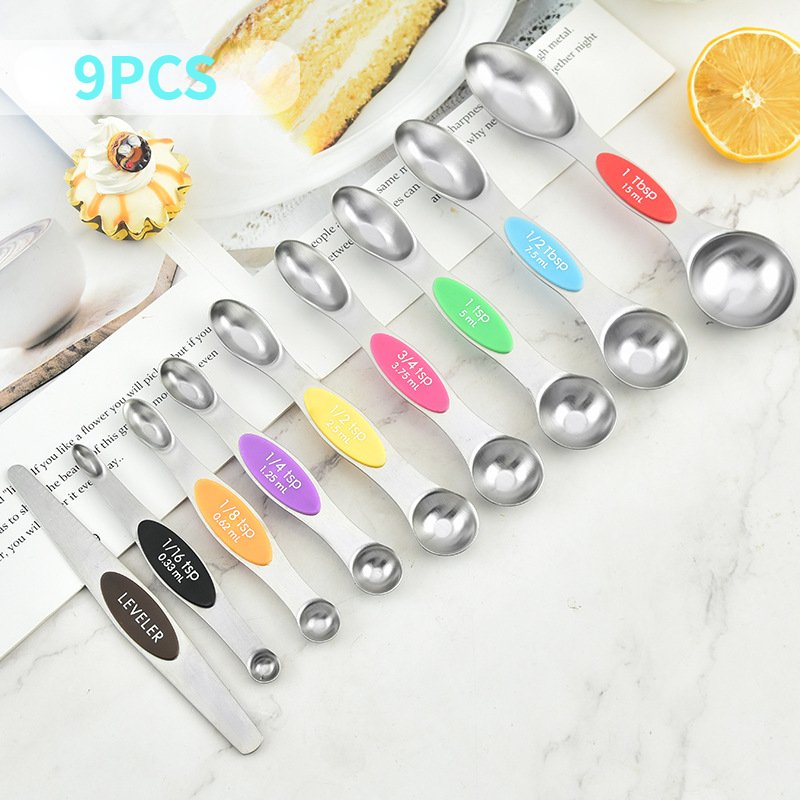 U-Taste 18/8 Stainless Steel Magnetic Measuring Cups and Spoons Set of 13 (multicolors)