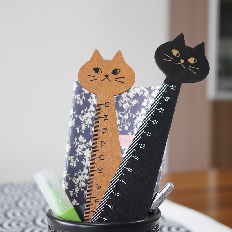 1pc Cute Cat Paw 15 Cm Straight Ruler, Student Drawing Plastic