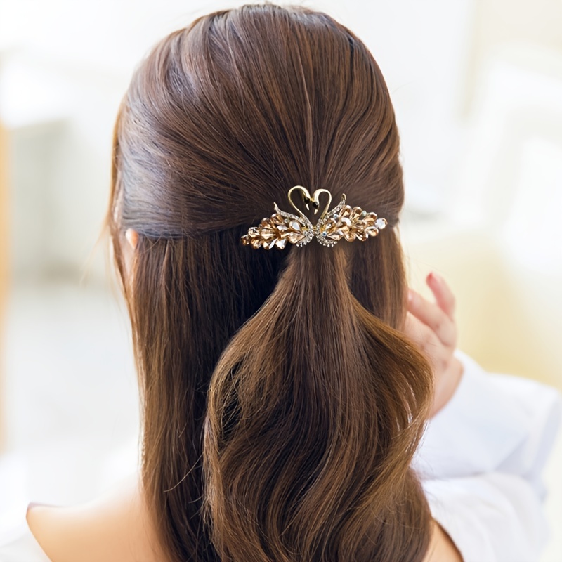 3pcs Women's Transparent Coffee-colored Double-layer Heart Criss-cross  Square Acrylic Hair Clip For Daily Simple And Elegant Hairstyles