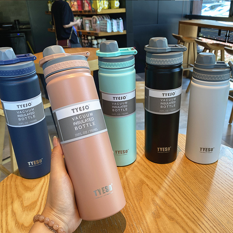 TYESO Water Bottle Portable Thermos Mug Stainless Steel Cup Vacuum