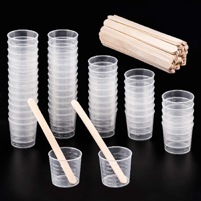  36 Pieces Silicone Resin Mixing Cups Kit- 100ml Silicone  Measuring Cups, Silicone Mixing Cups, Transfer Pipettes, Finger Cots,  Silicone Stir Stick and Silicone Mat for Art Making Handmade Craft : Arts
