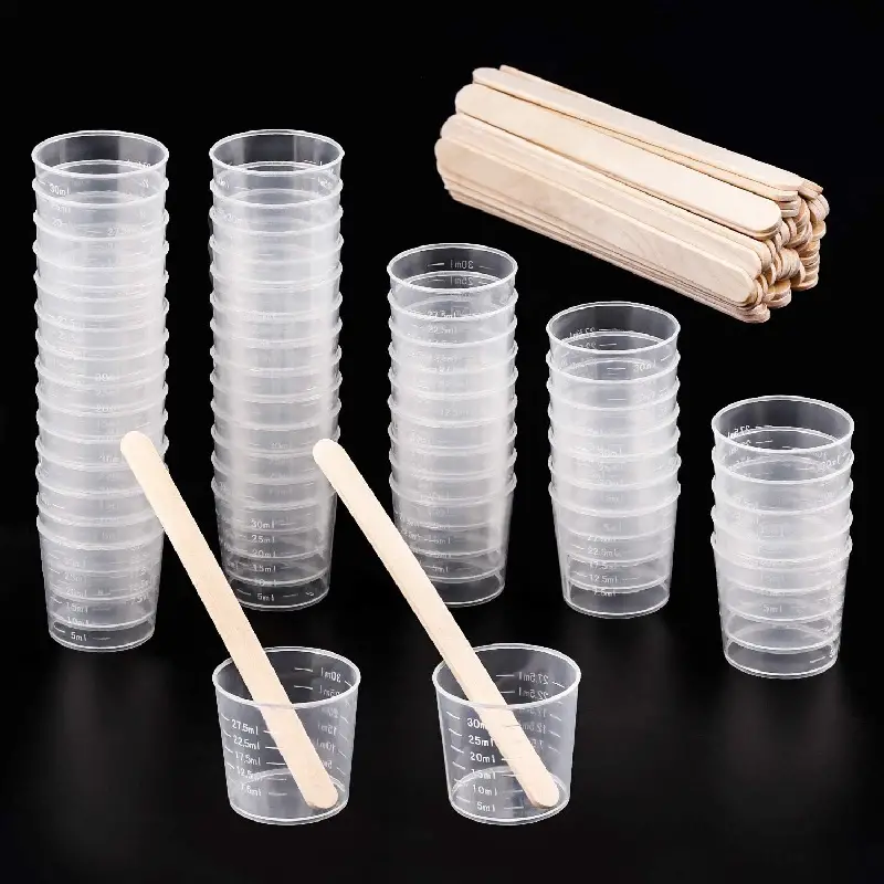 Disposable Measuring Cups Clear Plastic Graduated Cup For - Temu