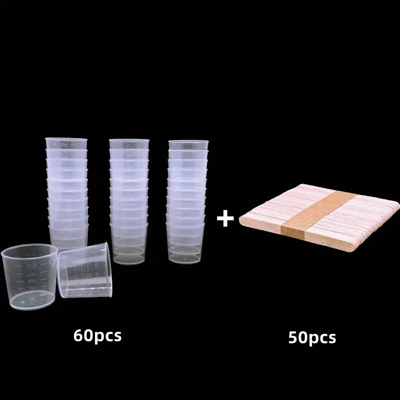 20 8oz Disposable Graduated Clear Plastic Cups for Mixing Paint, Stain,  Epoxy, Resin