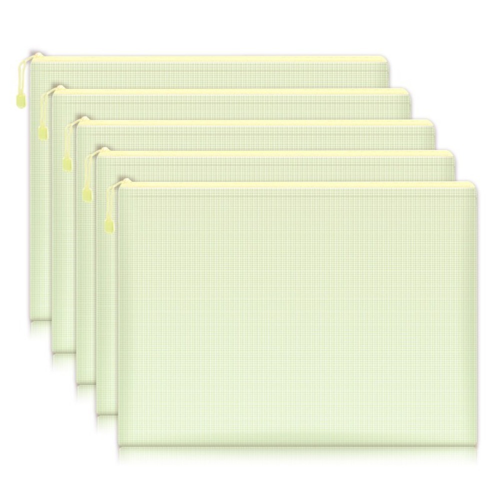 Thickened A4 File Bag Zipper PVC Transparent Mesh Large Capacity