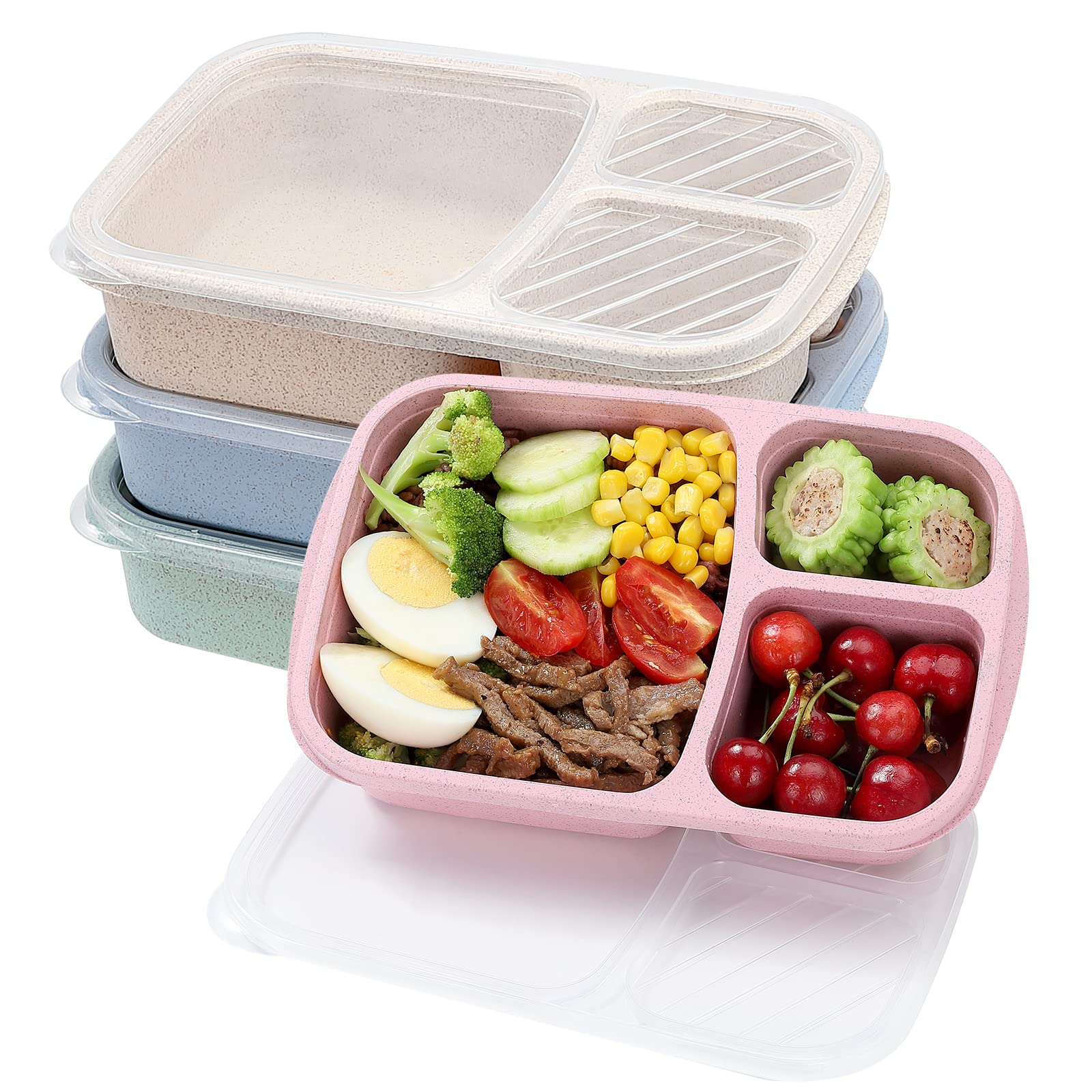 Meal Prep Containers 3 Compartment Bento Box Microwave Food - Temu