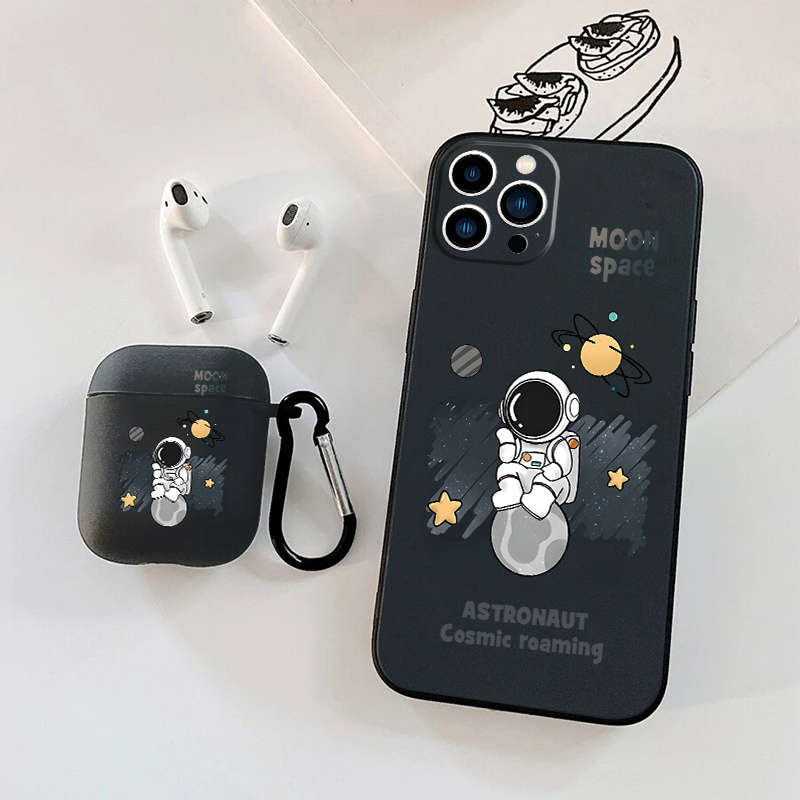 Funda para iPhone Xs Max, diseño de astronauta para mujeres y niñas, diseño  femenino único negro con soporte oculto de astronauta, diseño 6D para