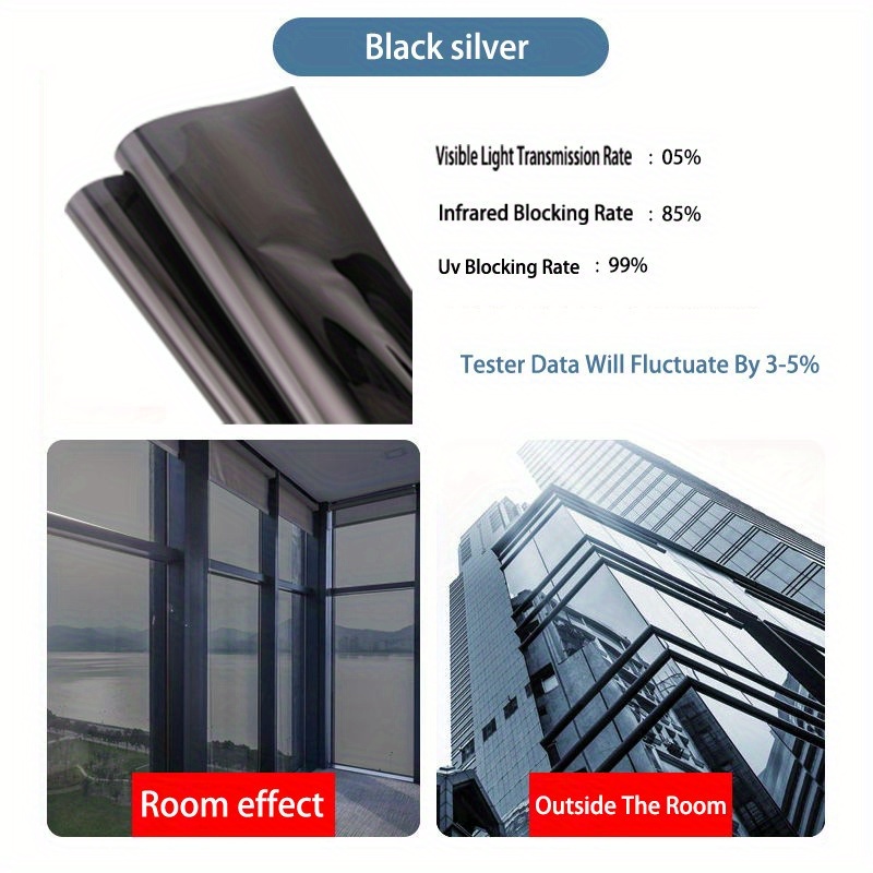 1 Stück Premium Einweg-Spiegel-reflektierende Fensterfolie Für  Heimdekoration – Explosionsgeschützte UV-schützende Getönte Folie Für  Sommerliche