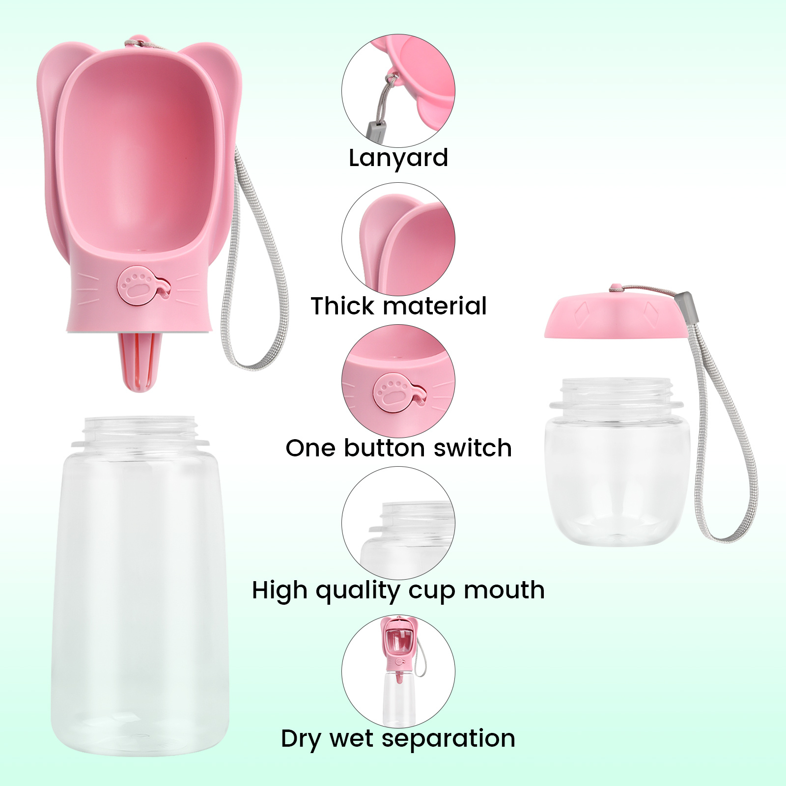 portable dog water bottle dog food container leakage proof