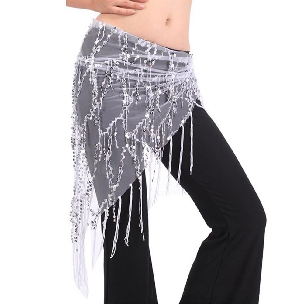Glitter Sequins Belly Dance Hip Scarf Tassel Triangle Belly - Temu