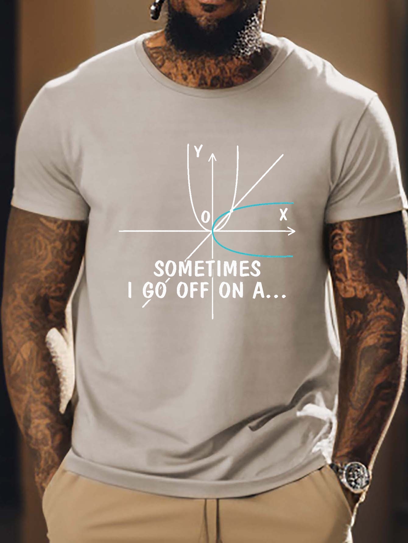 Medusa Pattern Print Men's Comfy Sports T-shirt, Graphic Tee Men's