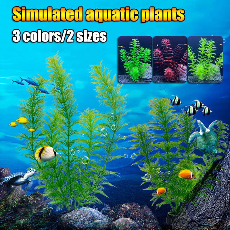 Artificial Grass Aquarium Water Lawn Ornament Aquatic - Temu