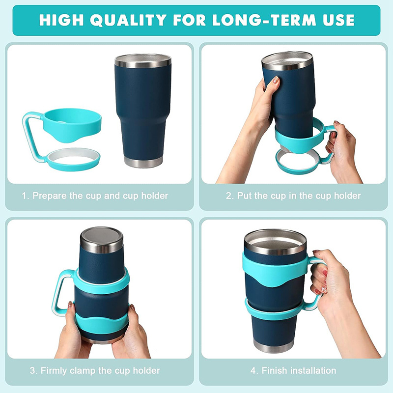 Non-Slip Tumbler Handle for 30oz Cup - Lightweight,Spill Proof