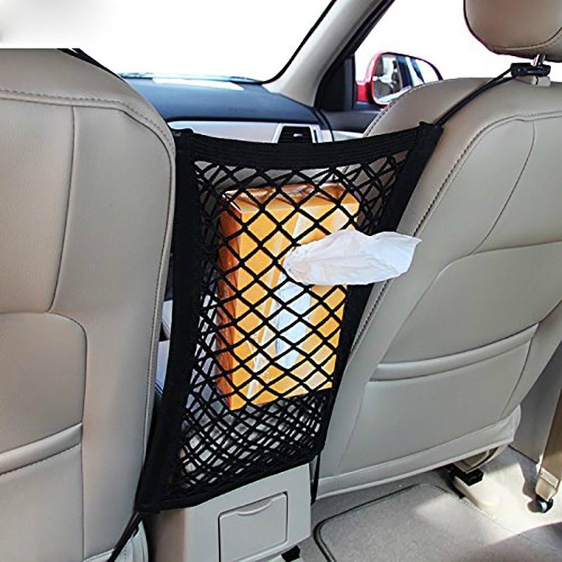 3-Layer Strong Elastic Car Mesh Net Bag Car Seat Multi-Pocket Tissue  Storage Bag Seats Holder Pocket Car Accessories