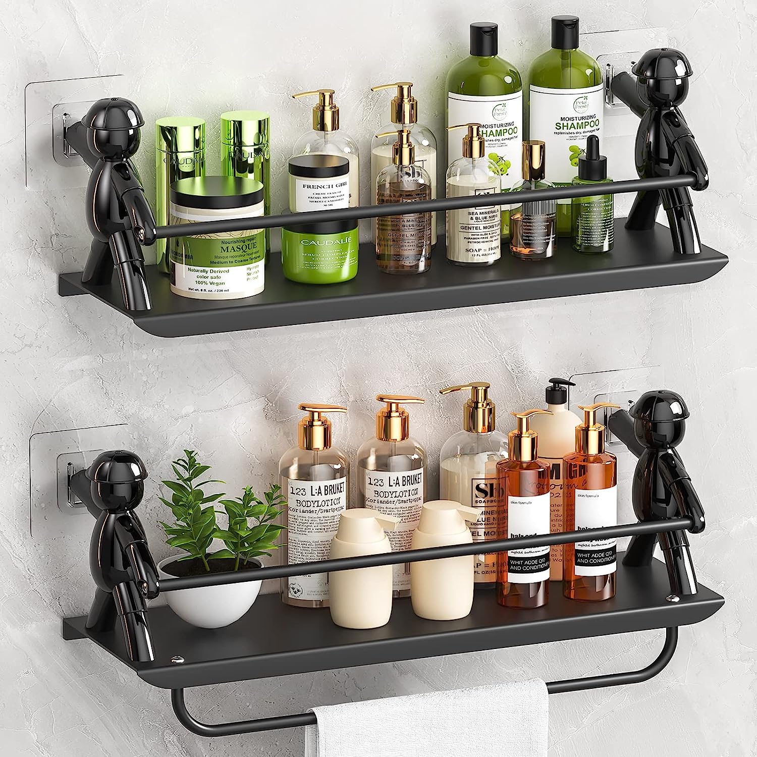 Wall Mounted Bathroom Storage Rack, Bathroom Hanging Shelf With Towel Bar,  Decorative Bathroom Tray, Shower Caddy Floating Wall Shelves, Shampoo Shower  Gel Holder Organizer, Bathroom Accessories - Temu