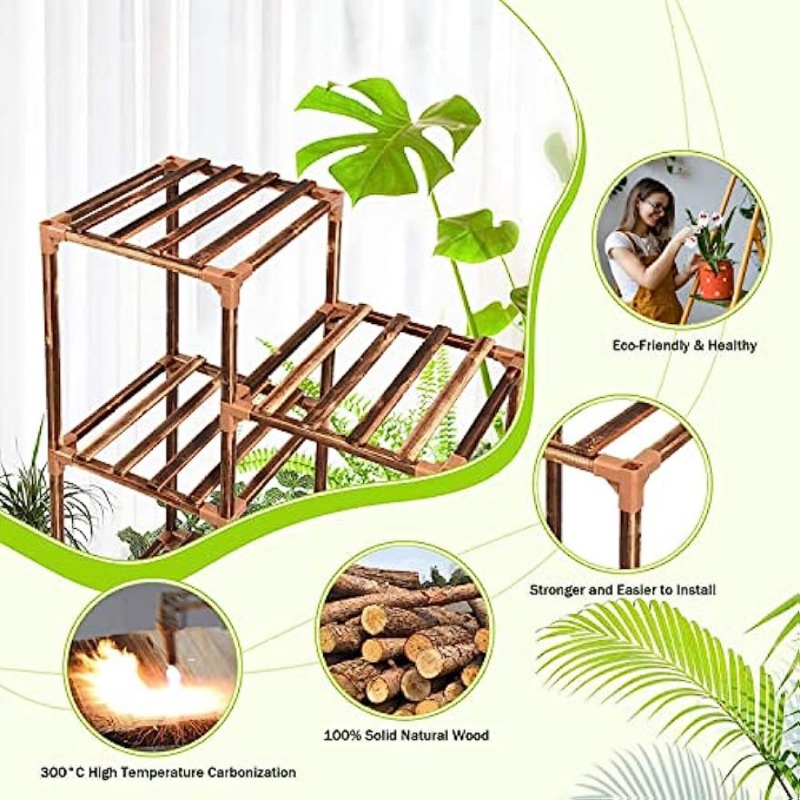 7 tier Wooden Flower Pot Stand Rack Stable Flower Pot - Temu